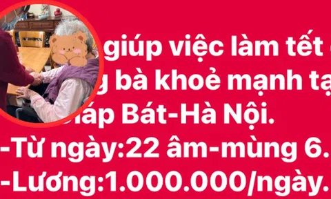 Thuê giúp việc ngủ lại, chăm ông bà, bố mẹ U60, U70 ngày Tết: Trả lương 10 triệu trong 10 ngày nhưng không phải ai cũng làm được