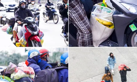 Lỉnh kỉnh buồng chuối, bó rau: Người dân 'chở cả quê hương' trở lại Thủ đô