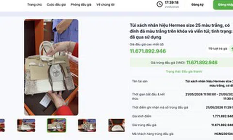 Túi Hermes bà Trương Mỹ Lan từng nói "giá trị không đáng bao nhiêu", đấu giá thu về hơn 14 tỉ đồng