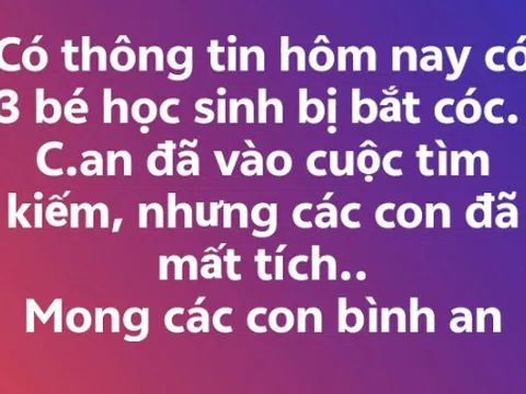 Sự thật về 3 học sinh ở TP HCM bị bắt cóc