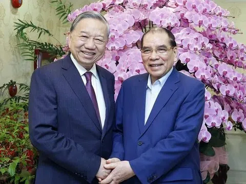 Tổng Bí thư Tô Lâm thăm, chúc Tết nguyên Tổng Bí thư Nông Đức Mạnh