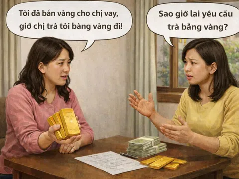 Bán vàng cho bạn vay tiền, sau 15 năm giá vàng tăng đòi trả vàng có được không?