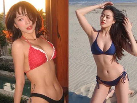 Ca sĩ Tóc Tiên và hoa hậu Khánh Vân diện bikini sexy nghẹt thở
