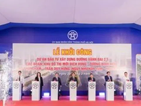 Hà Nội khởi công đường Vành đai 2,5 đoạn Dịch Vọng - Thượng Đình hơn 8.400 tỷ đồng