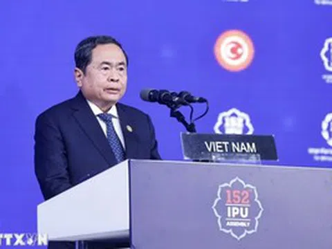 Chủ tịch Quốc hội Trần Thanh Mẫn phát biểu tại Đại hội đồng Liên minh Nghị viện Thế giới