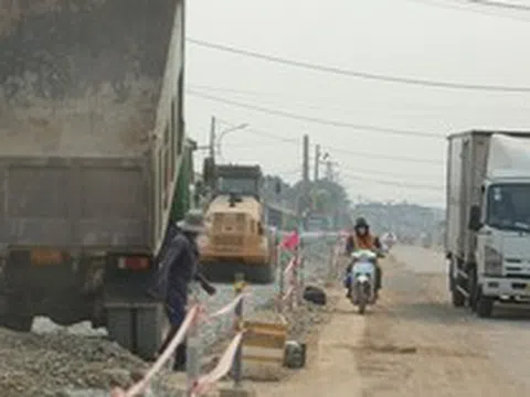 Cận cảnh công trường mở rộng đường ĐT784C ở Tây Ninh