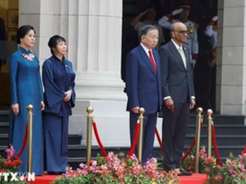 Lễ đón Tổng Bí thư, Chủ tịch nước Tô Lâm và Phu nhân thăm cấp Nhà nước Singapore