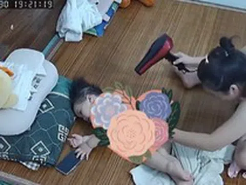 Máy sấy tóc bỗng nhiên phát nổ kinh hoàng ngay cạnh em bé