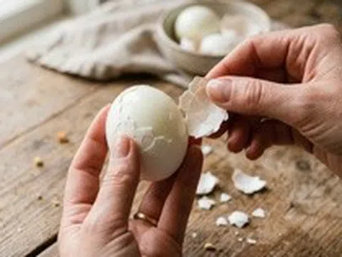 Mẹo bóc vỏ trứng luộc cực nhanh